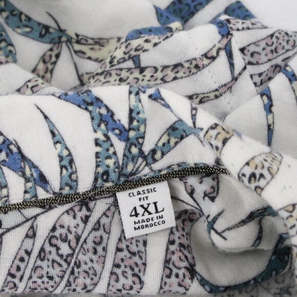 Robert graham shirt mens 4XL Mar Azul Gauze Cotton Cheetah Palm Leaf classic fit - Picture 11 of 16